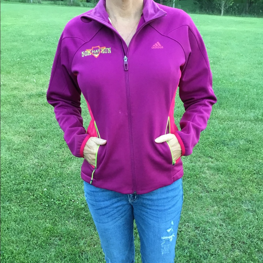 Medium Adidas purple and pink athletic jacket